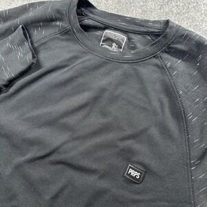 PRPS Sweatshirt Mens Large Black Space Dye Raglan Crew Neck Pullover